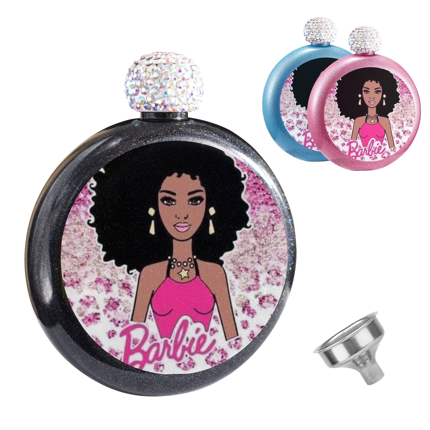 Barbie 5oz Round Hip Flask