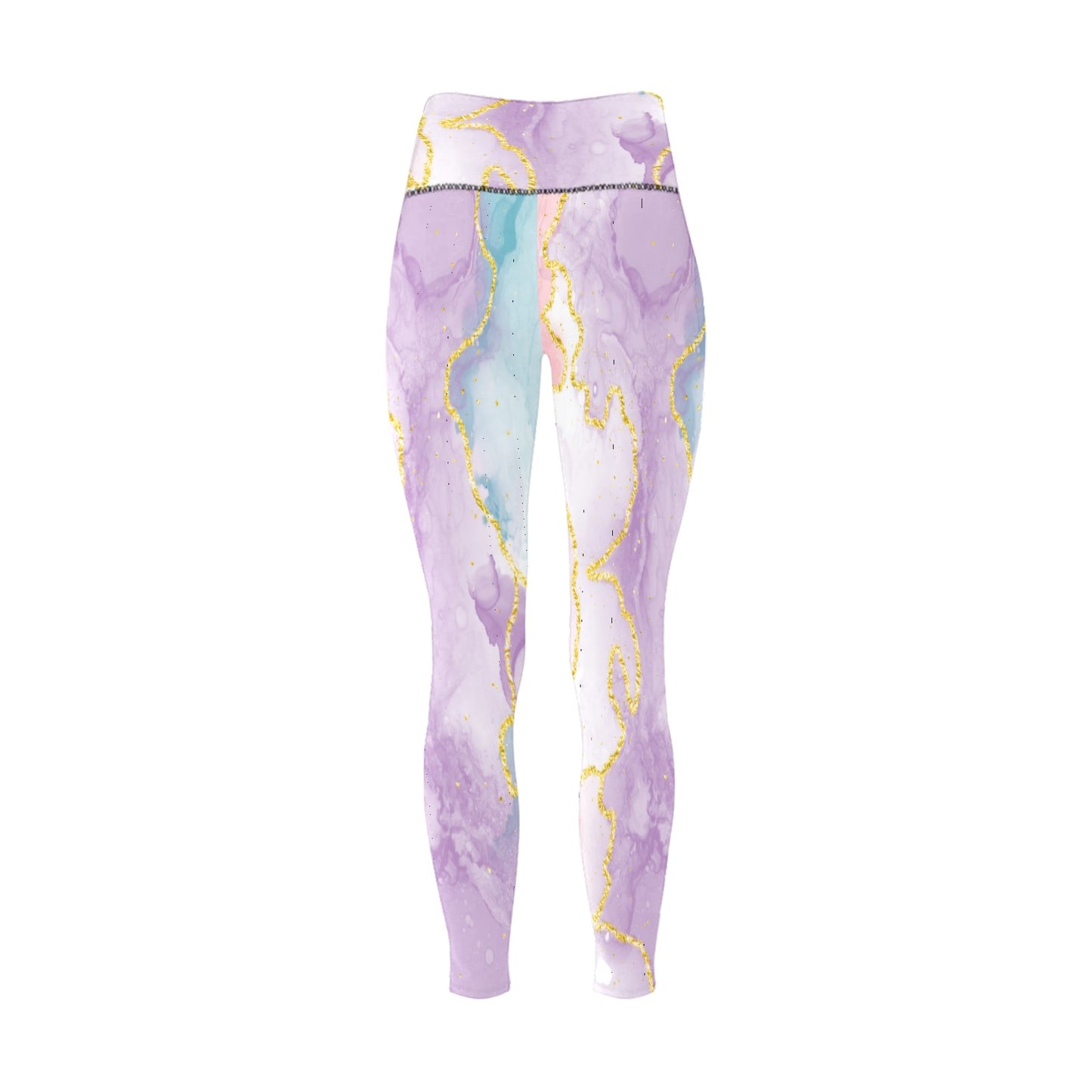 Pastel Marble High-Waisted Leggings