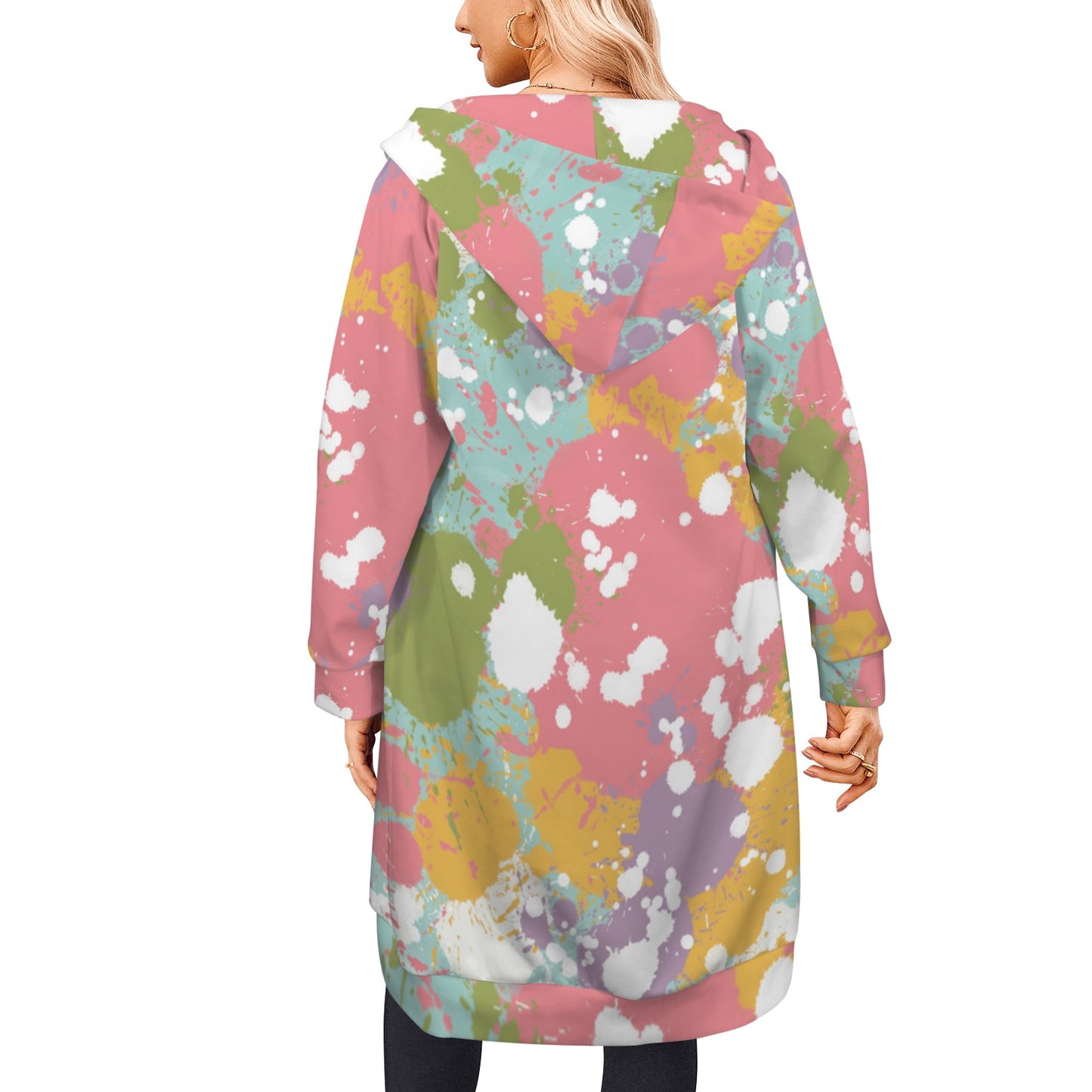 Color Splash Women's Long Hooded Coat