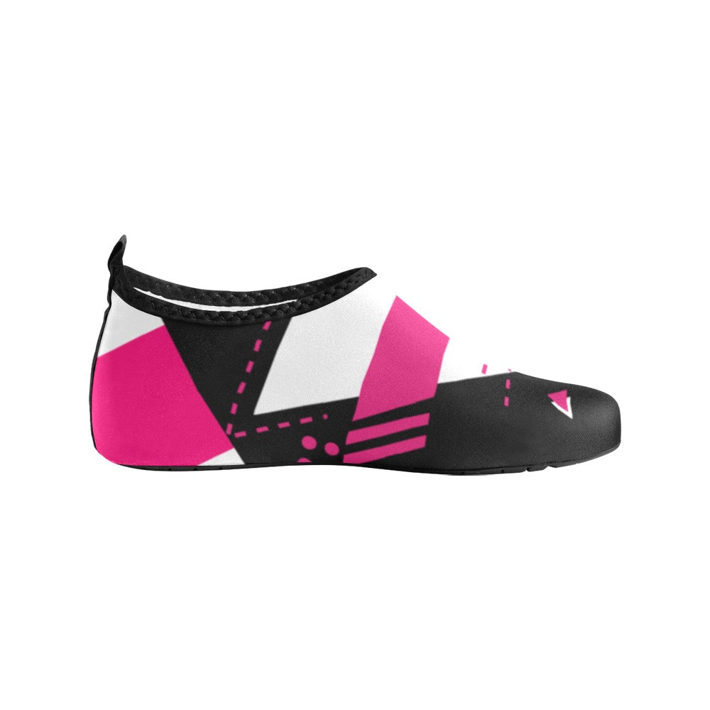 Pink and Black Kids' Slip-On Water Shoes