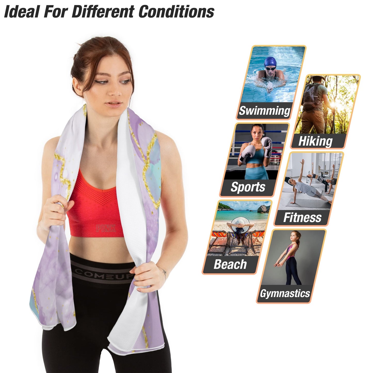 Pastel Marble Quick-Dry Beach Towel 30"x61"