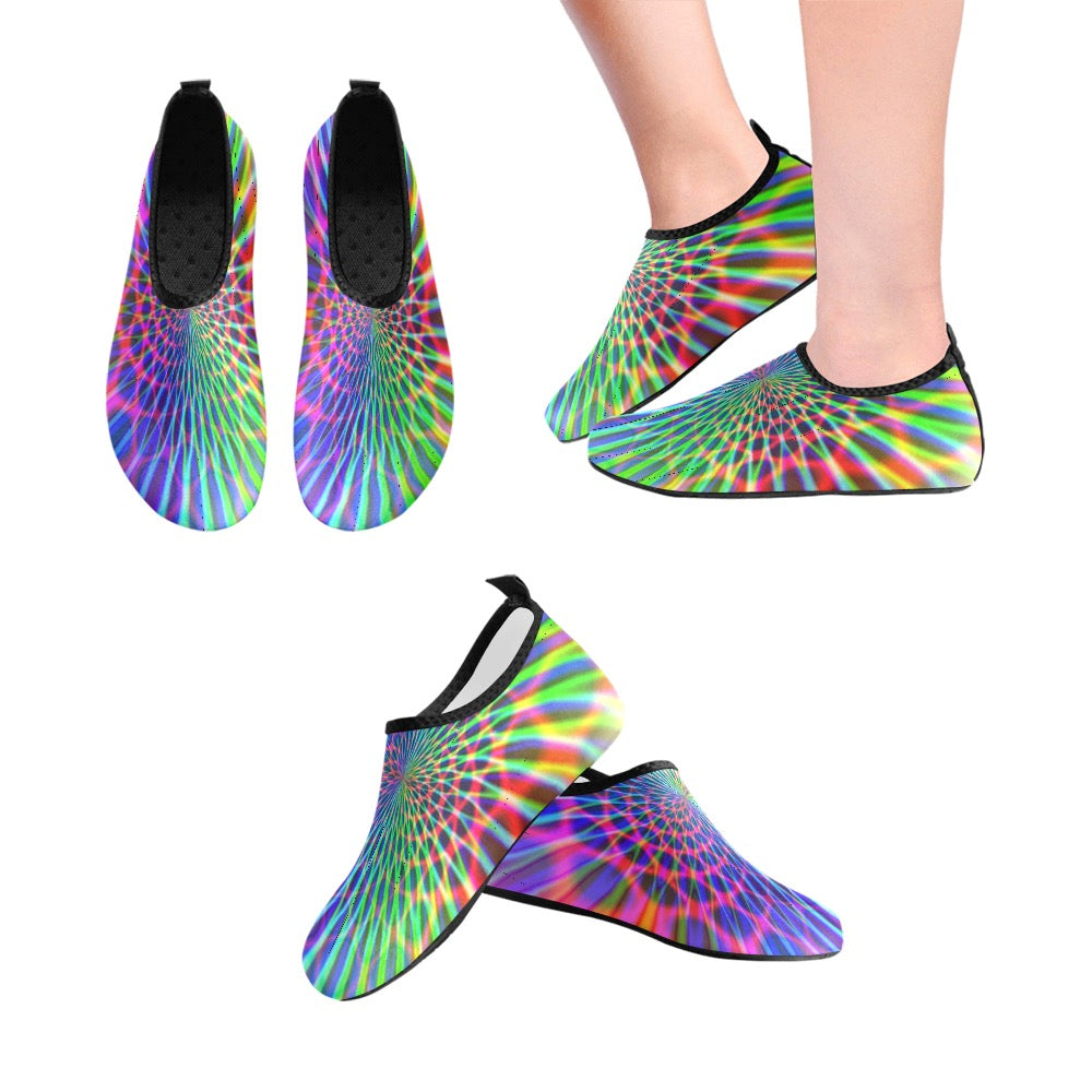 Abstract Rainbow Kids' Slip-On Water Shoes