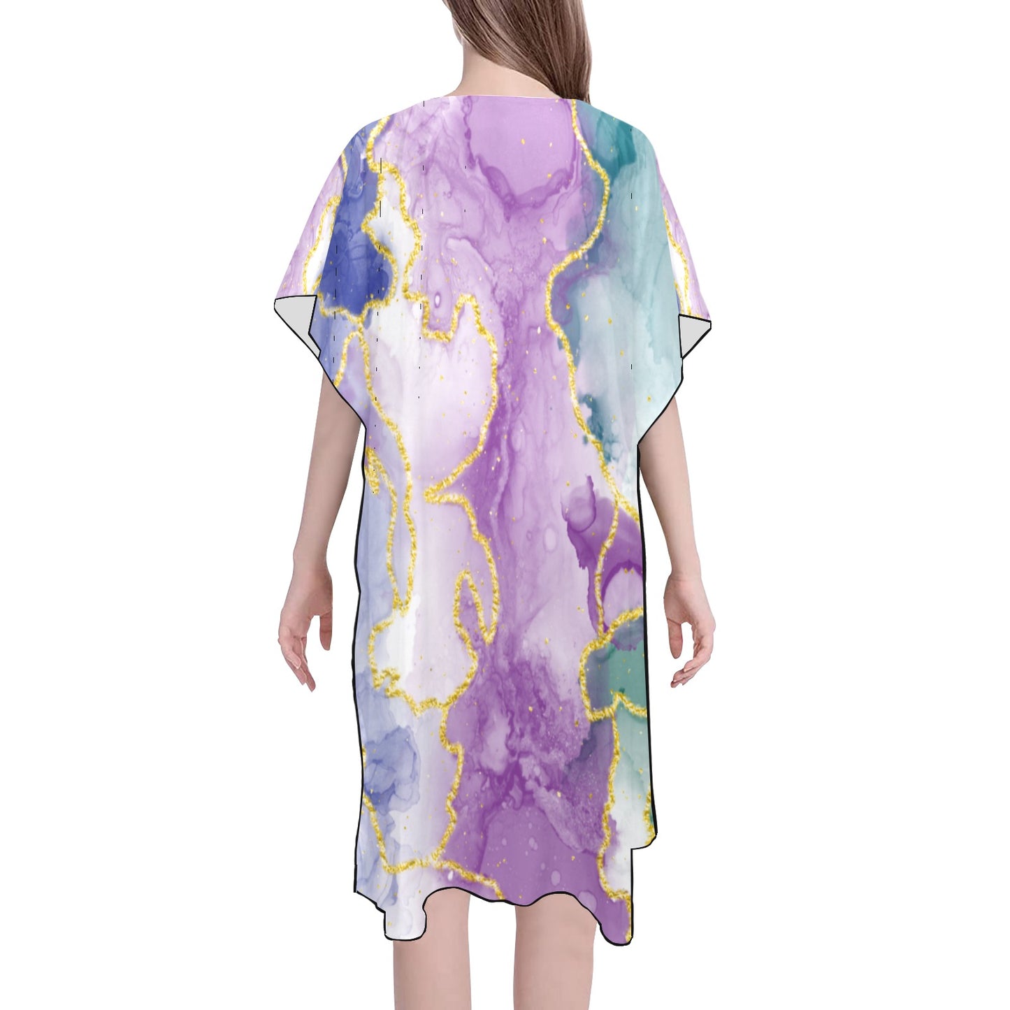 Purple, Green Marble Chiffon Cover Ups