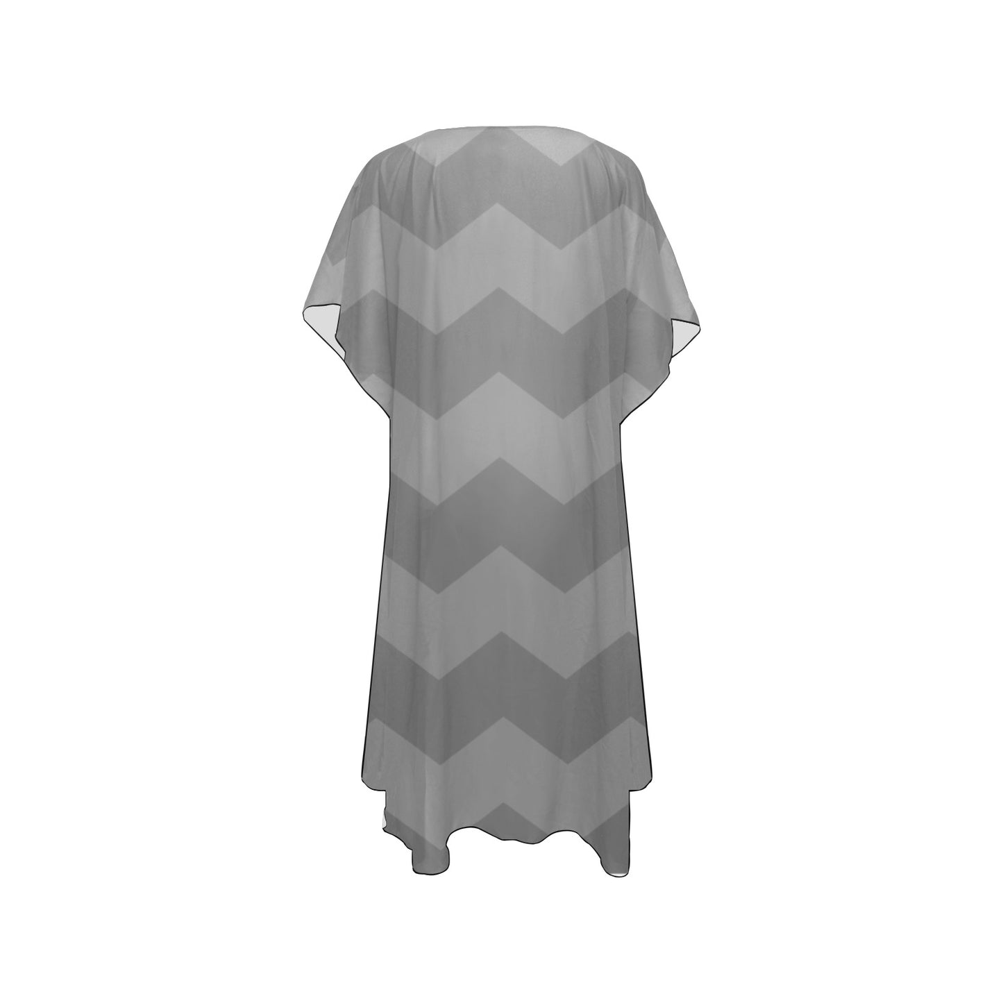 Gray Zigzag Chiffon Cover Ups