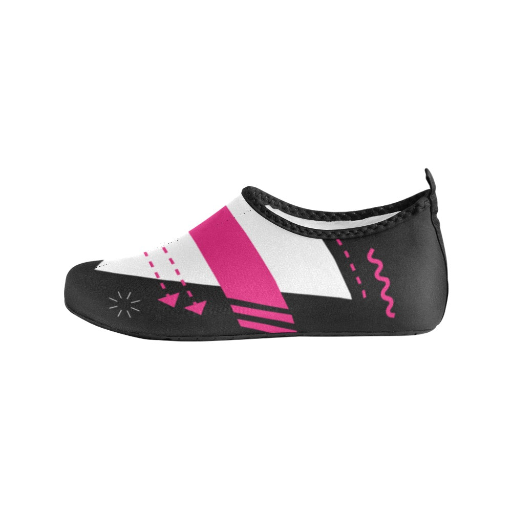 Pink and Black Kids' Slip-On Water Shoes