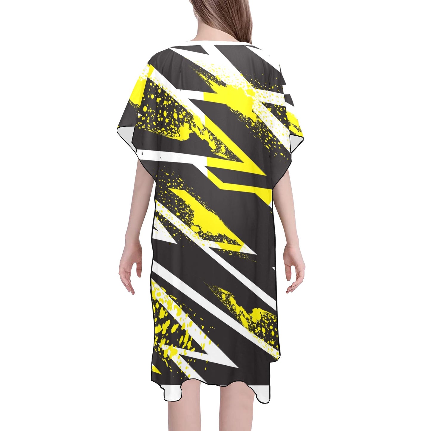 Black & Yellow Slash Chiffon Cover Ups