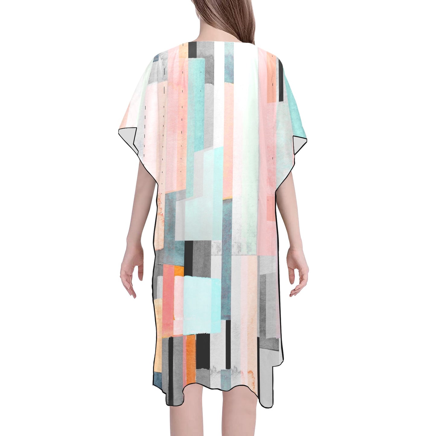 Abstract Geometric Chiffon Cover Ups