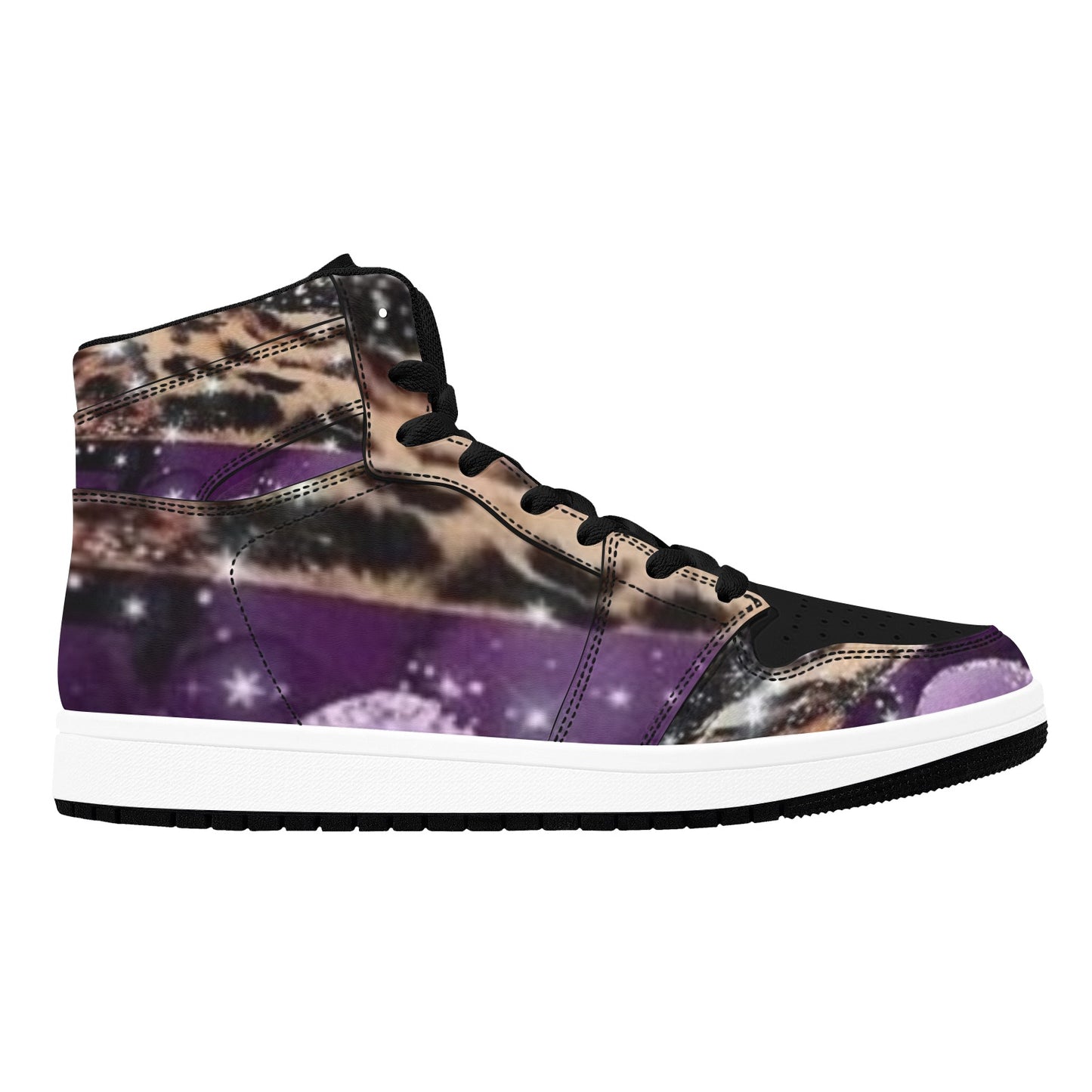 Purple Print Women's High Top Sneakers