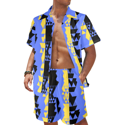 Blue Yellow Men's Outfit