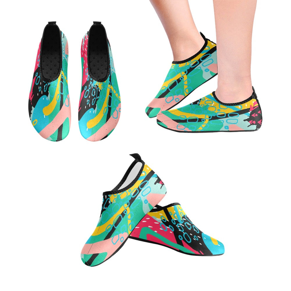 Colorful Water Flow Kids' Slip-On Water Shoes