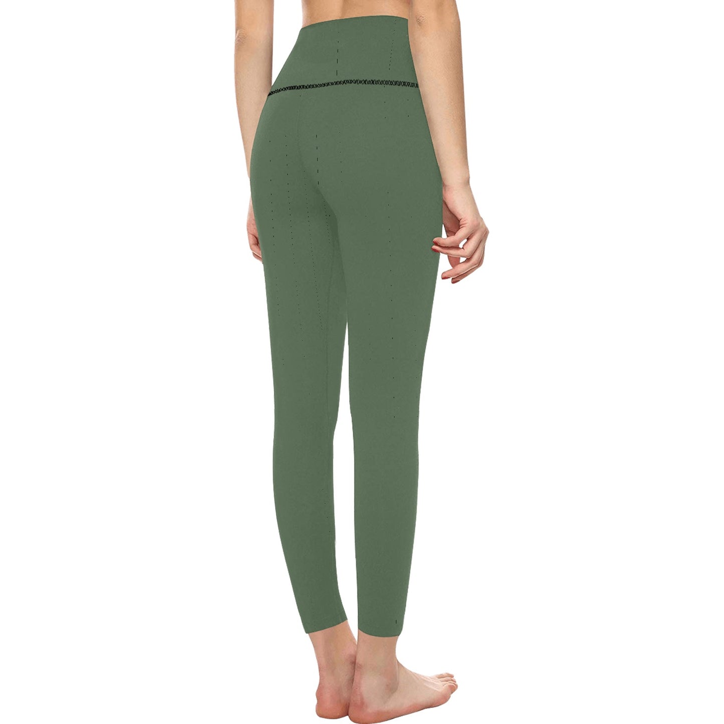 Army Green High-Waisted Leggings