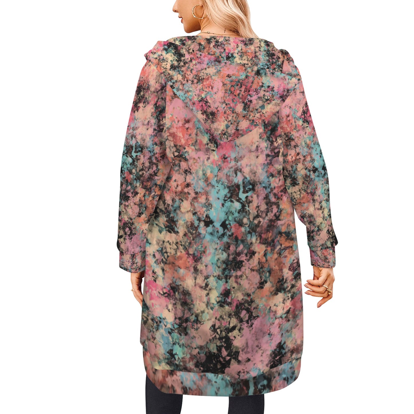 Peach Granite Women's Long Hooded Coat