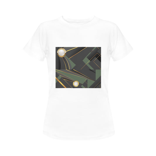 Army Green Abstract Women's T-Shirt