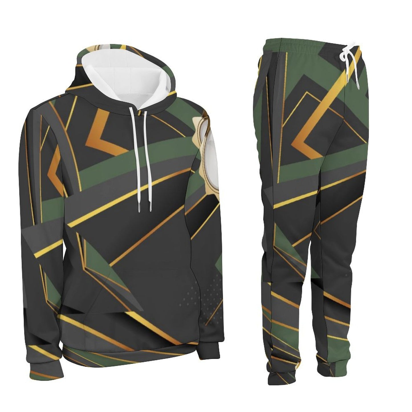 Green Abstract Sweater Tracksuit