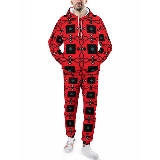 Black and Red Fashion Sweater Tracksuit