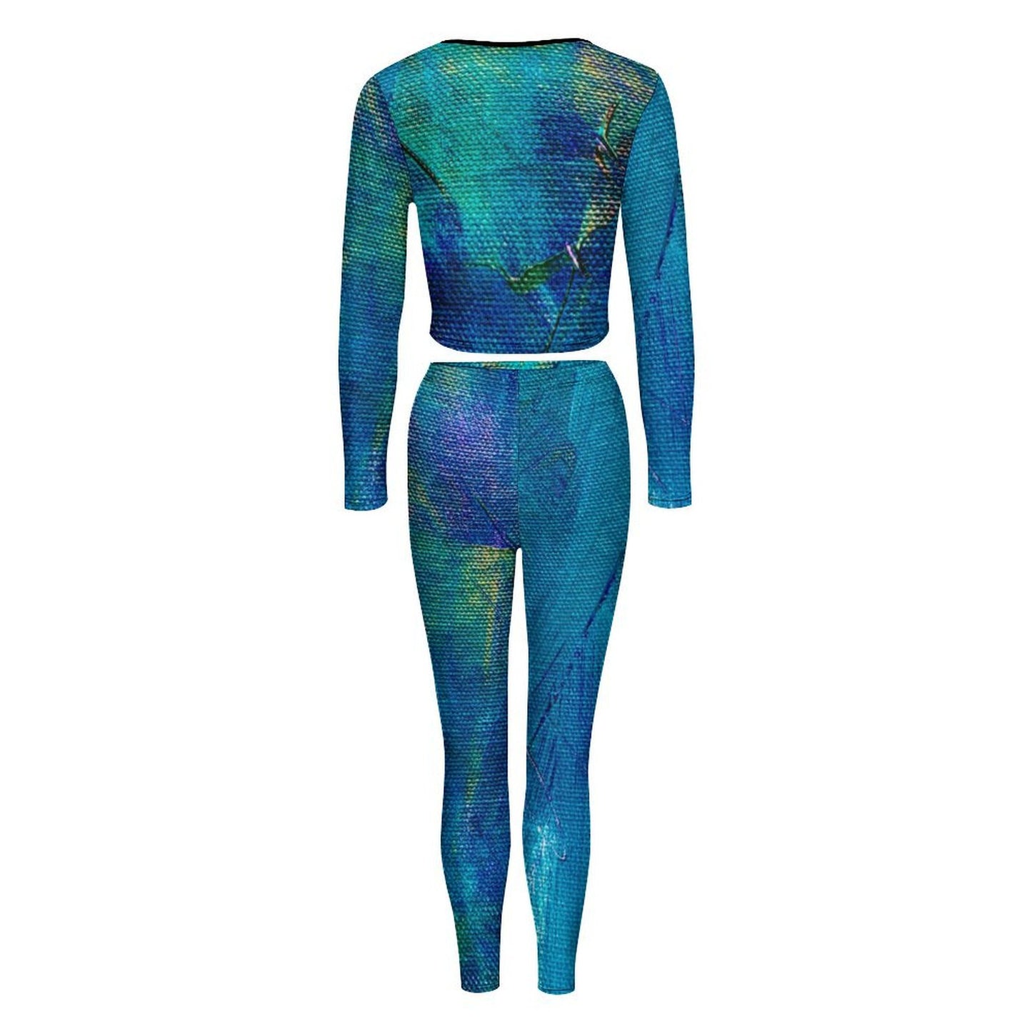 Canvas V-neck Long Sleeve Yoga Set