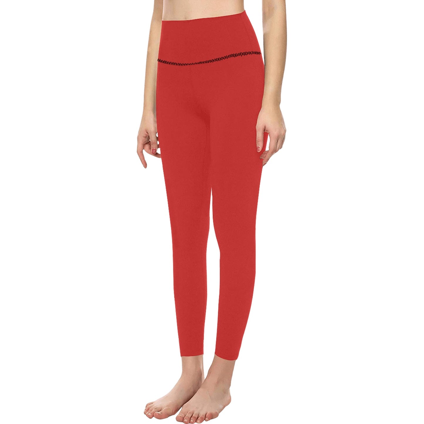 Red High-Waisted Leggings