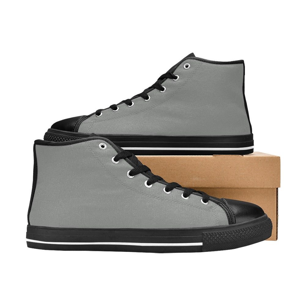 Gray Men's High Top Canvas Shoes