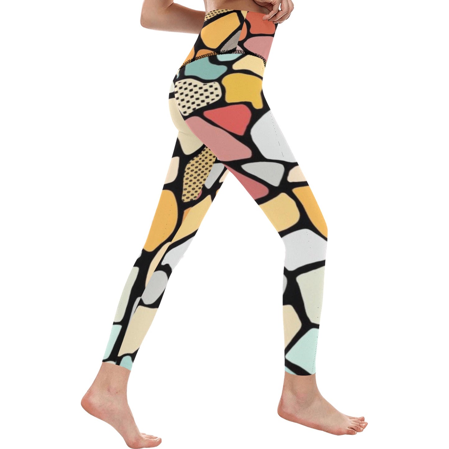 Colorful Stones High-Waisted Leggings