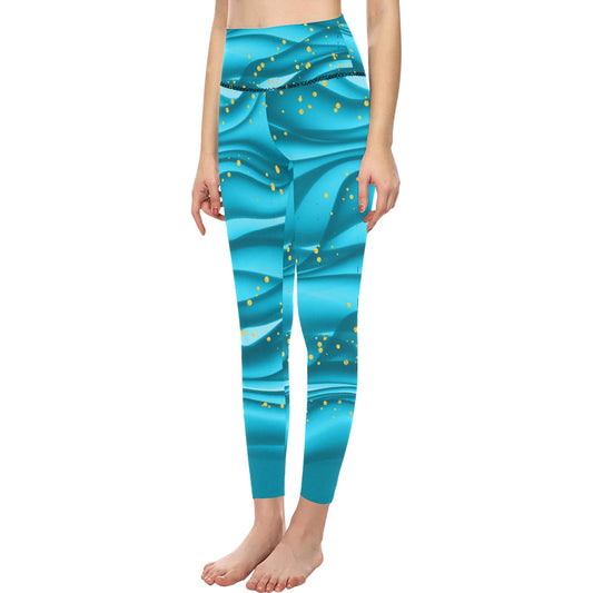 Water Waves High-Waisted Leggings