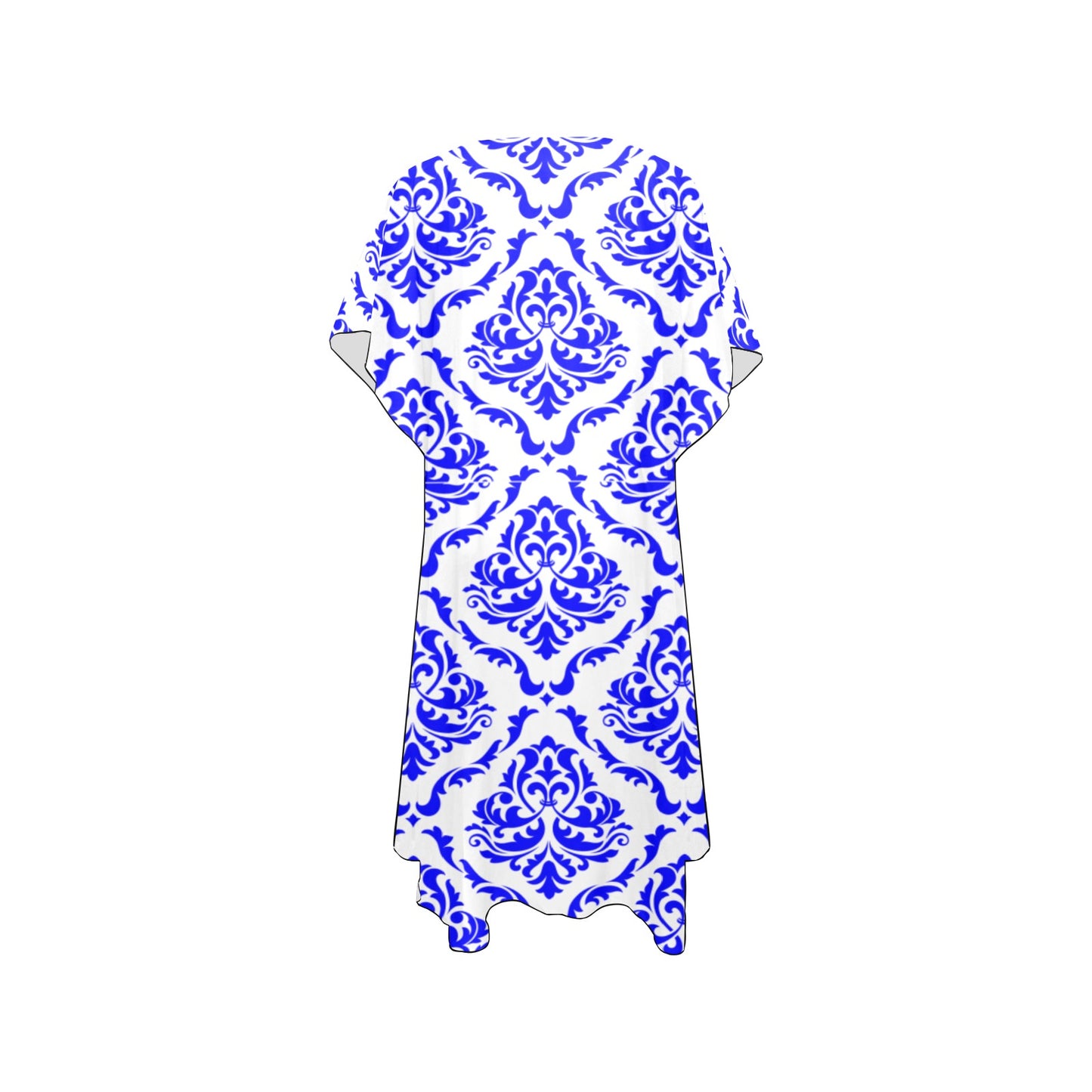 White & Royal Blue Chiffon Cover Ups