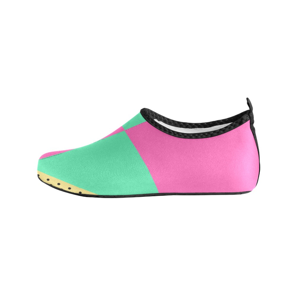 Pink Teal Kids' Slip-On Water Shoes