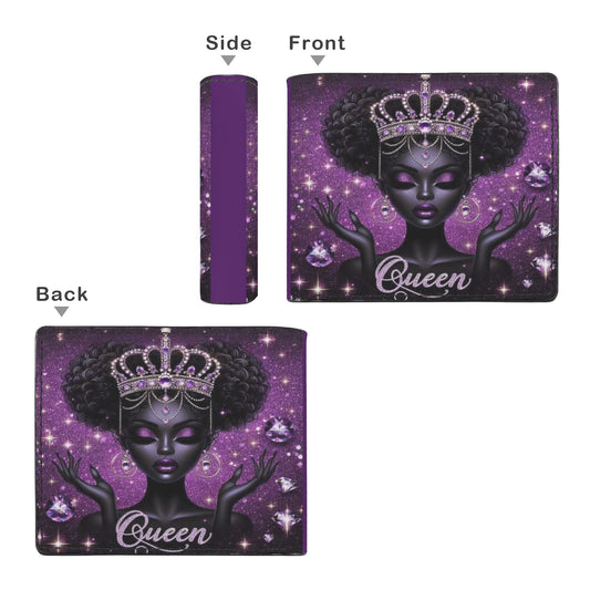 Purple Queen Diva Bifold Wallet with Multi Slots