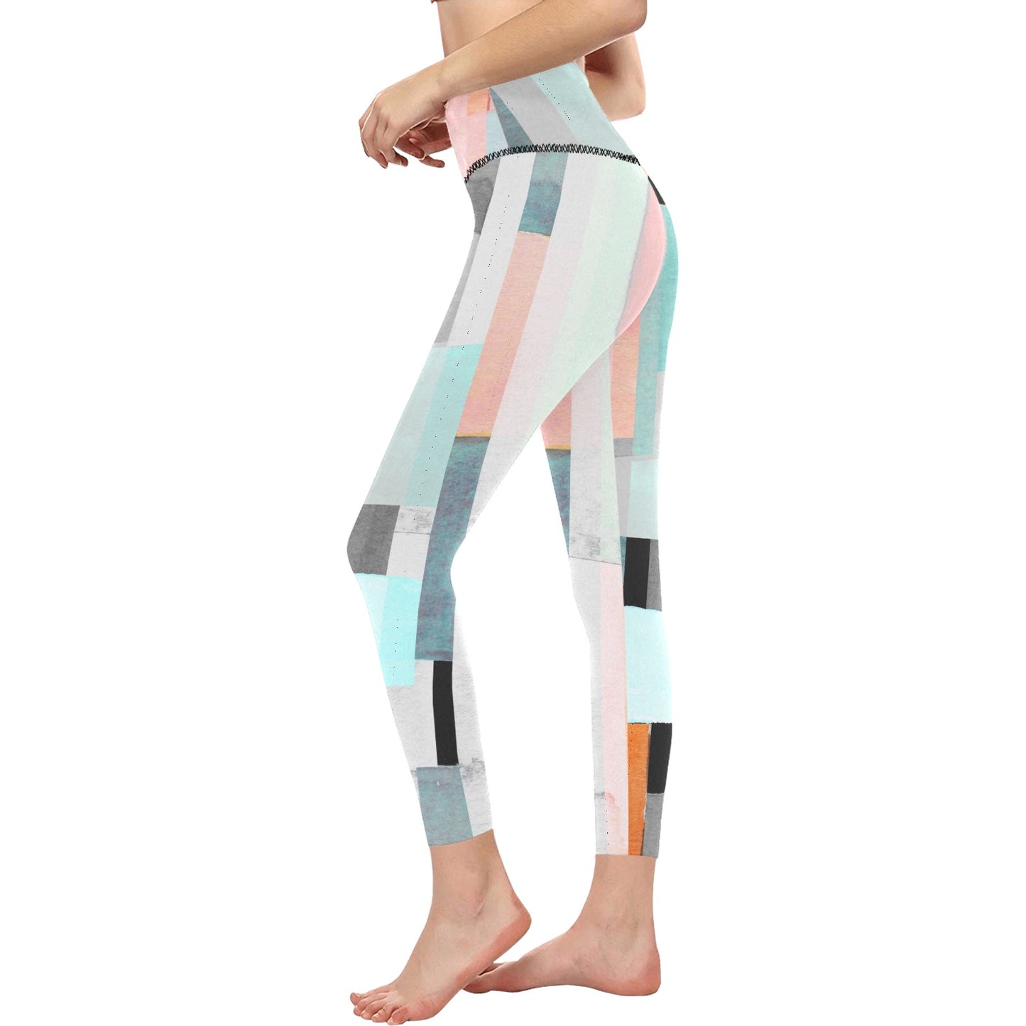 Abstract Geometric High-Waisted Leggings