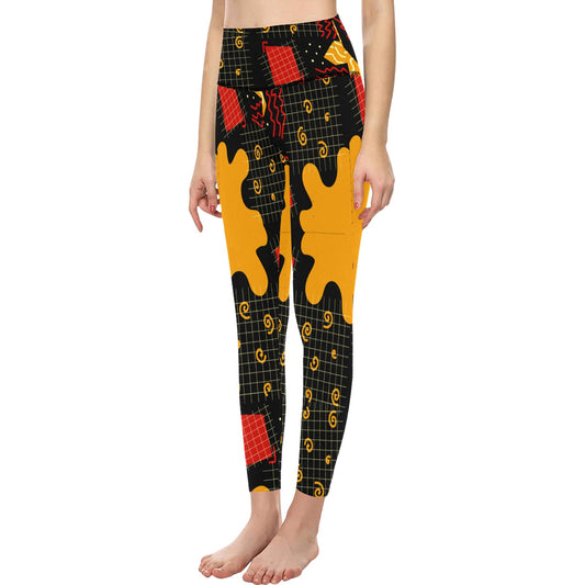 Fall Geometrics High-Waisted Leggings