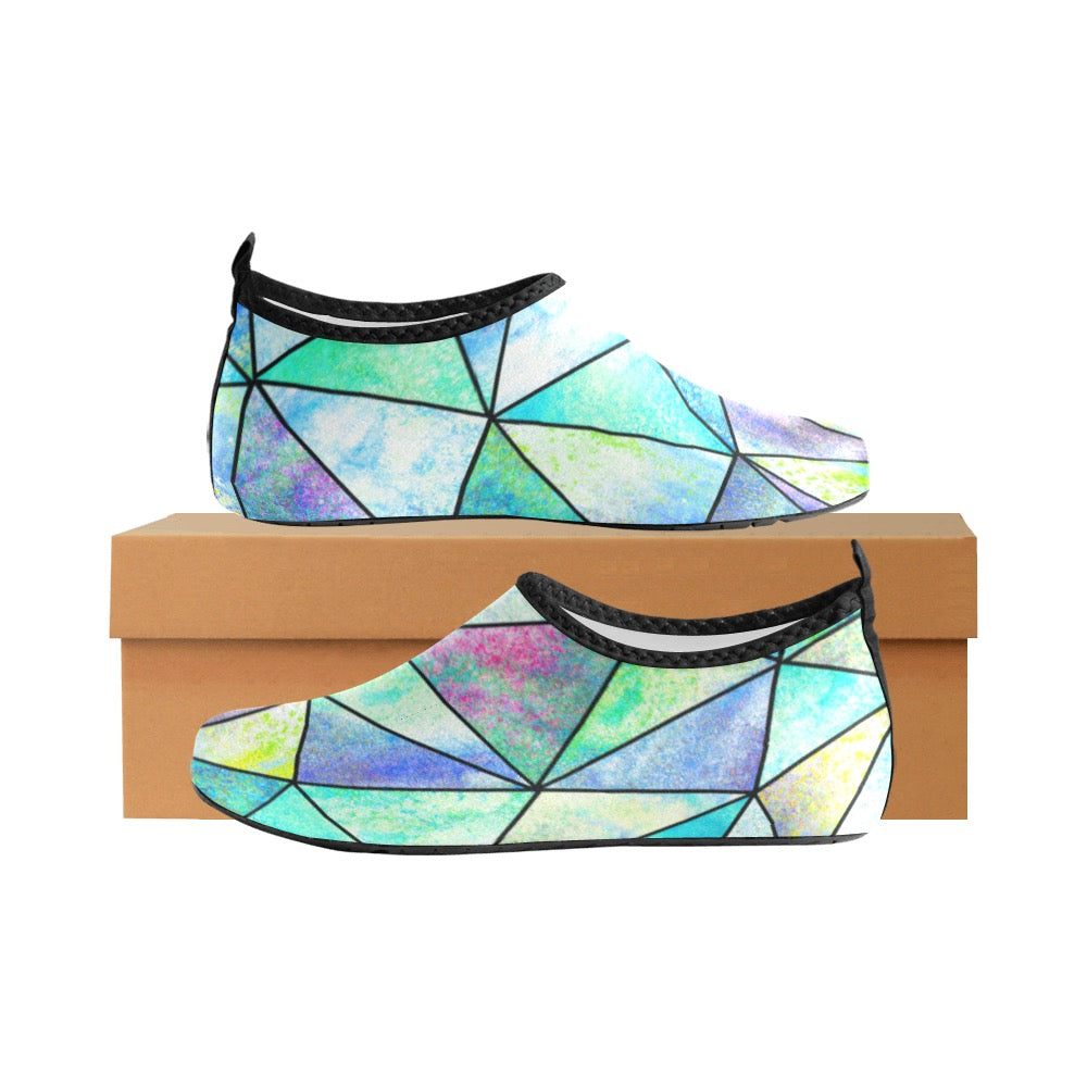 Teal Stain Glass Kids' Slip-On Water Shoes