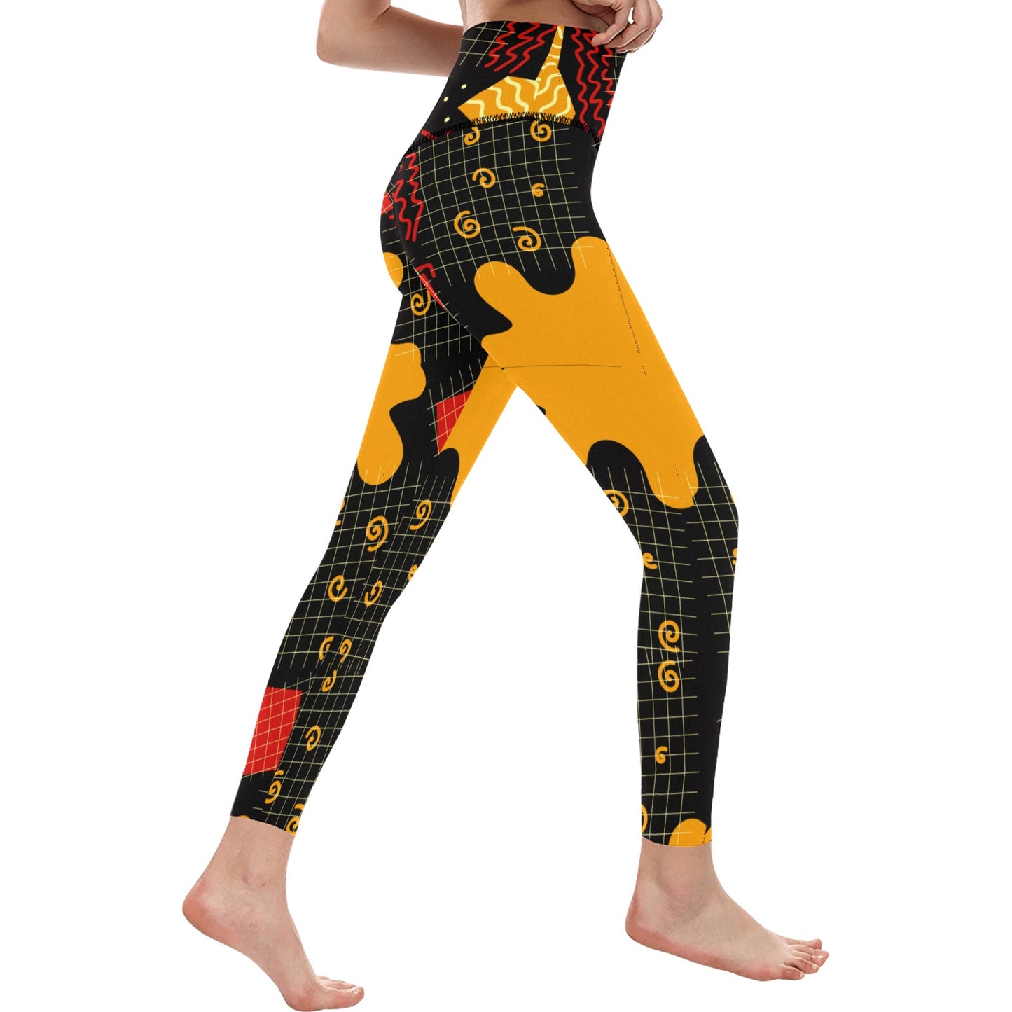 Fall Geometrics High-Waisted Leggings