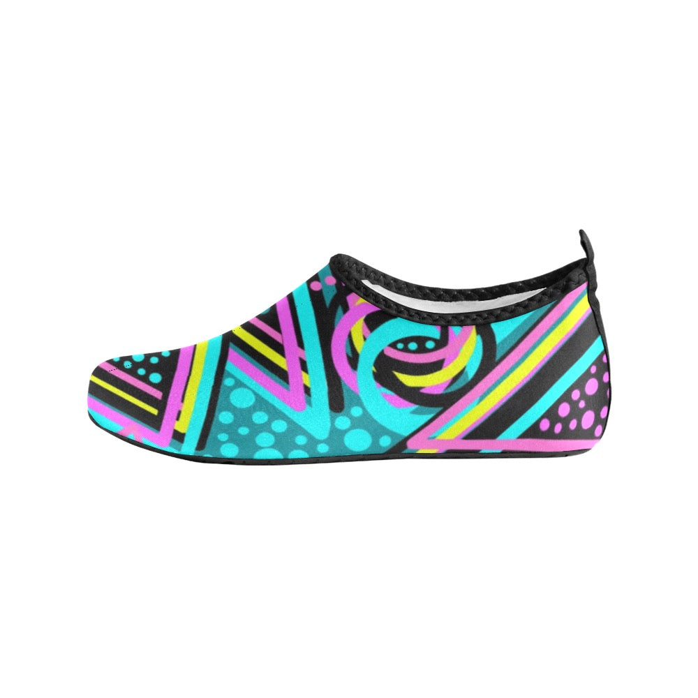 Colorful Abstract Geometric Kids' Slip-On Water Shoes