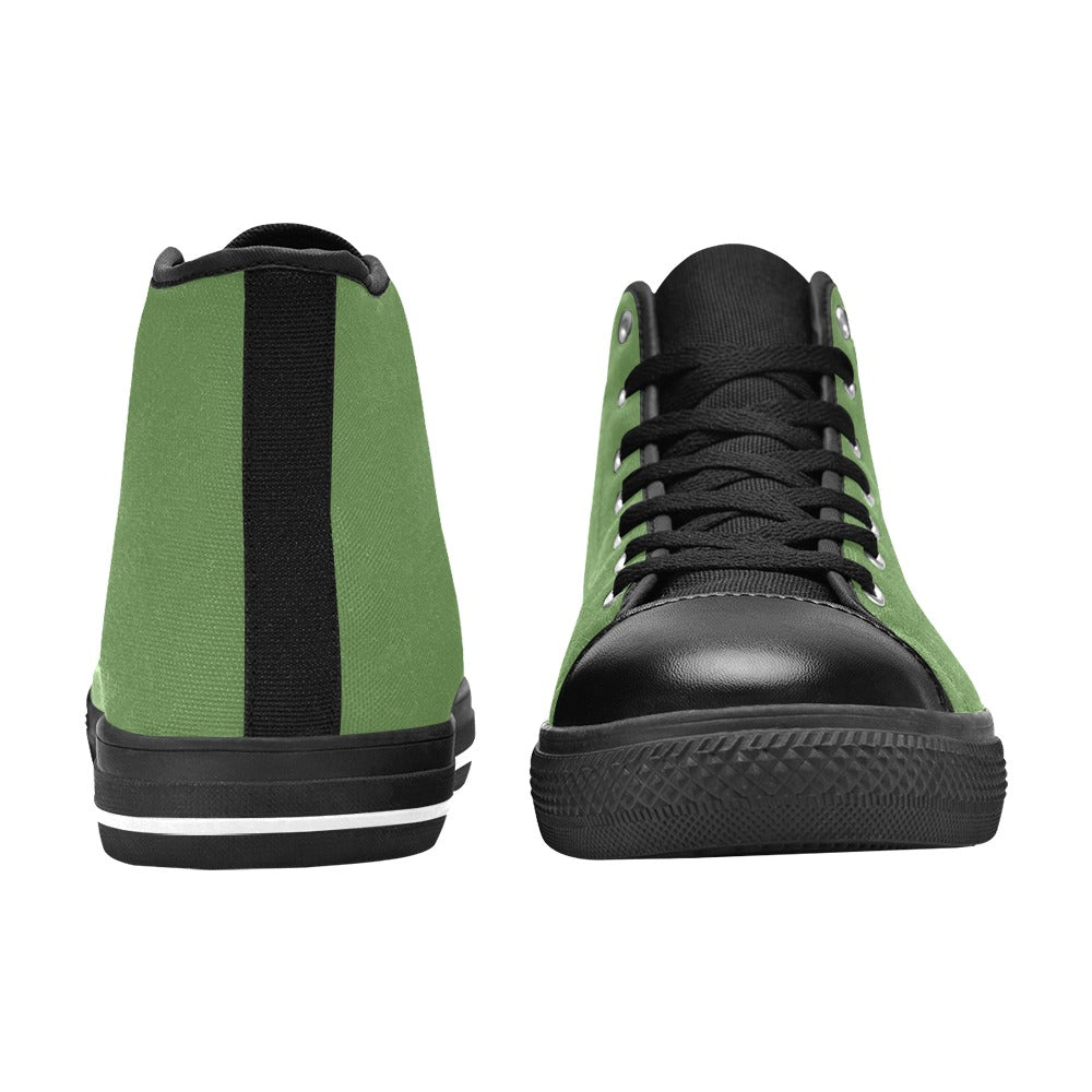 Green Men's High Top Canvas Shoes