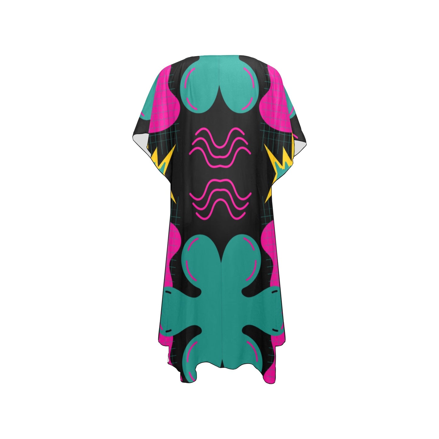 Teal Pink Design Chiffon Cover Ups