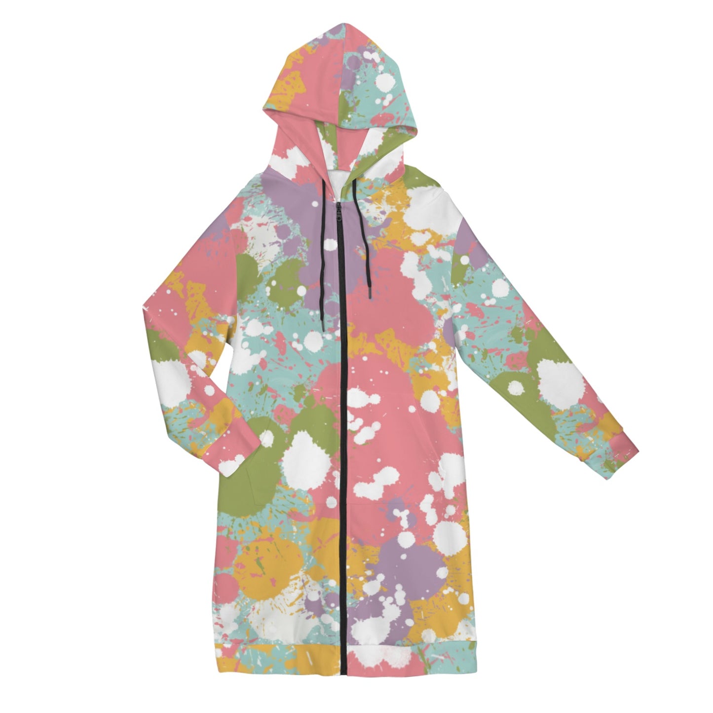 Color Splash Women's Long Hooded Coat