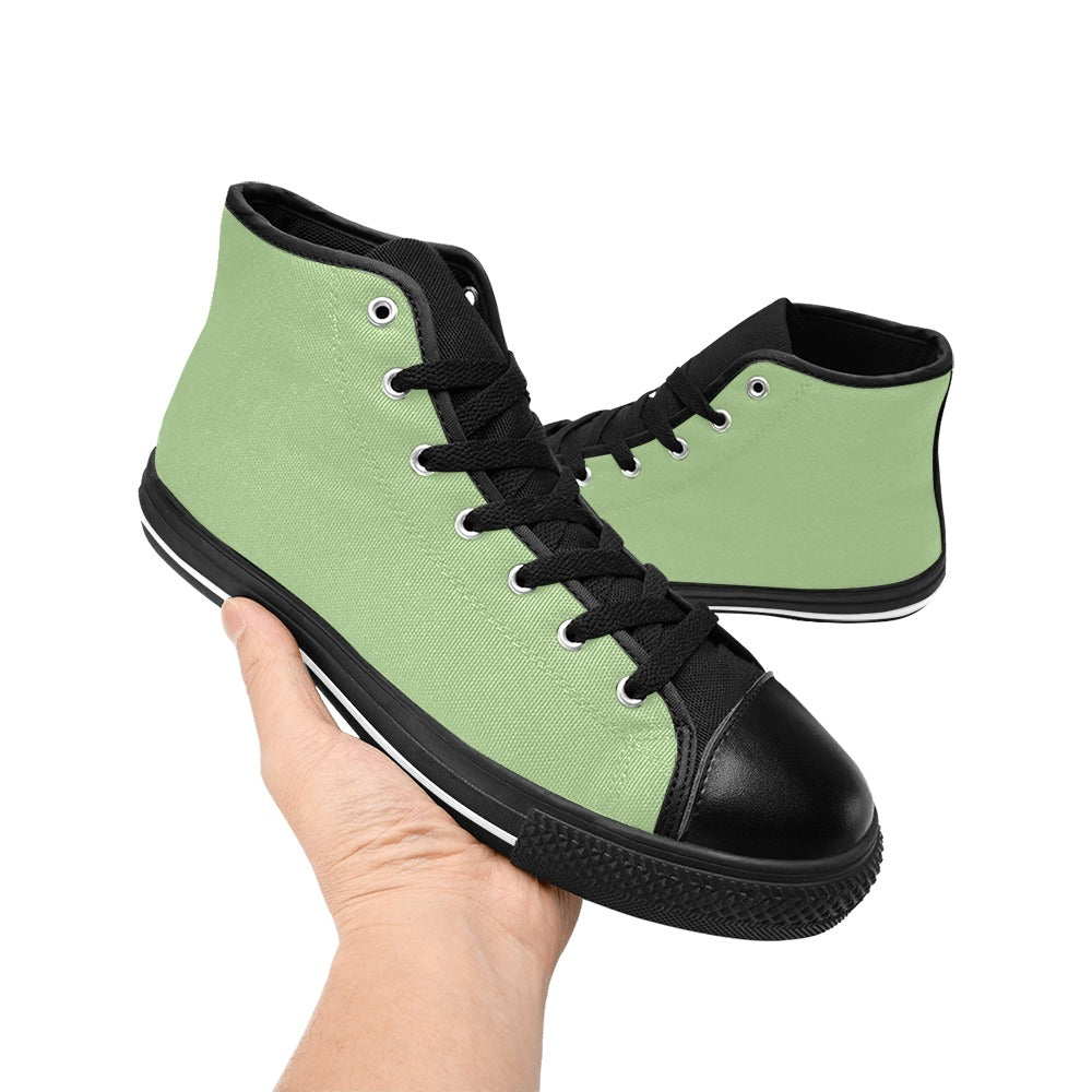 Mint Green Men's High Top Canvas Shoes