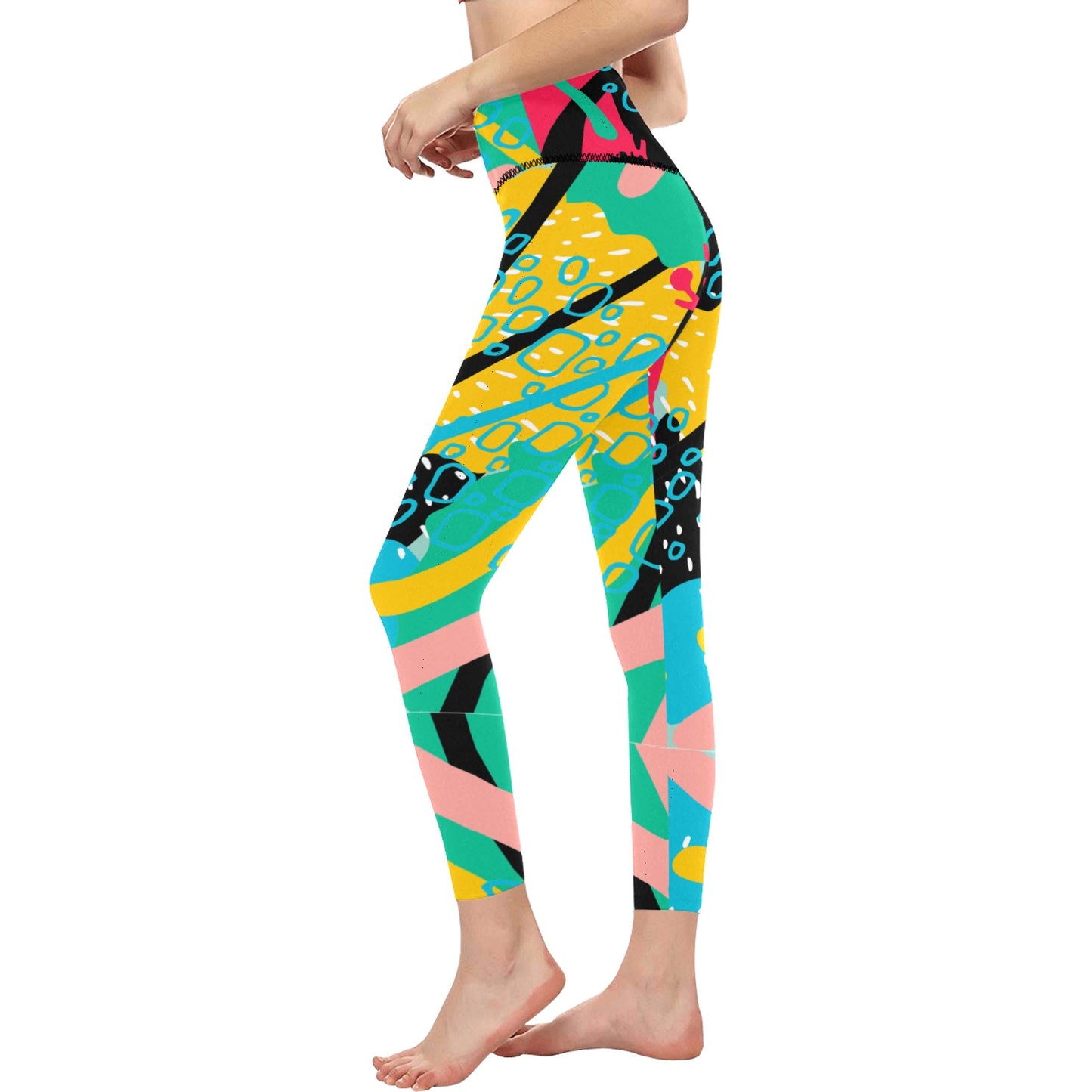 Colorful Water High-Waisted Leggings