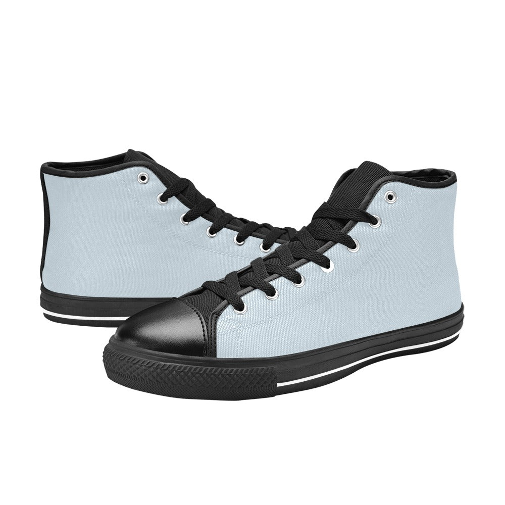 Light Blue Men's High Top Canvas Shoes
