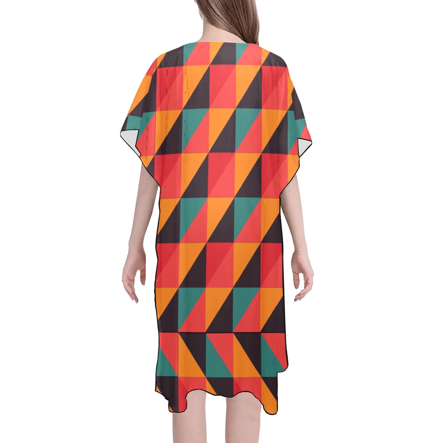 Fall Squared Angles Chiffon Cover Ups