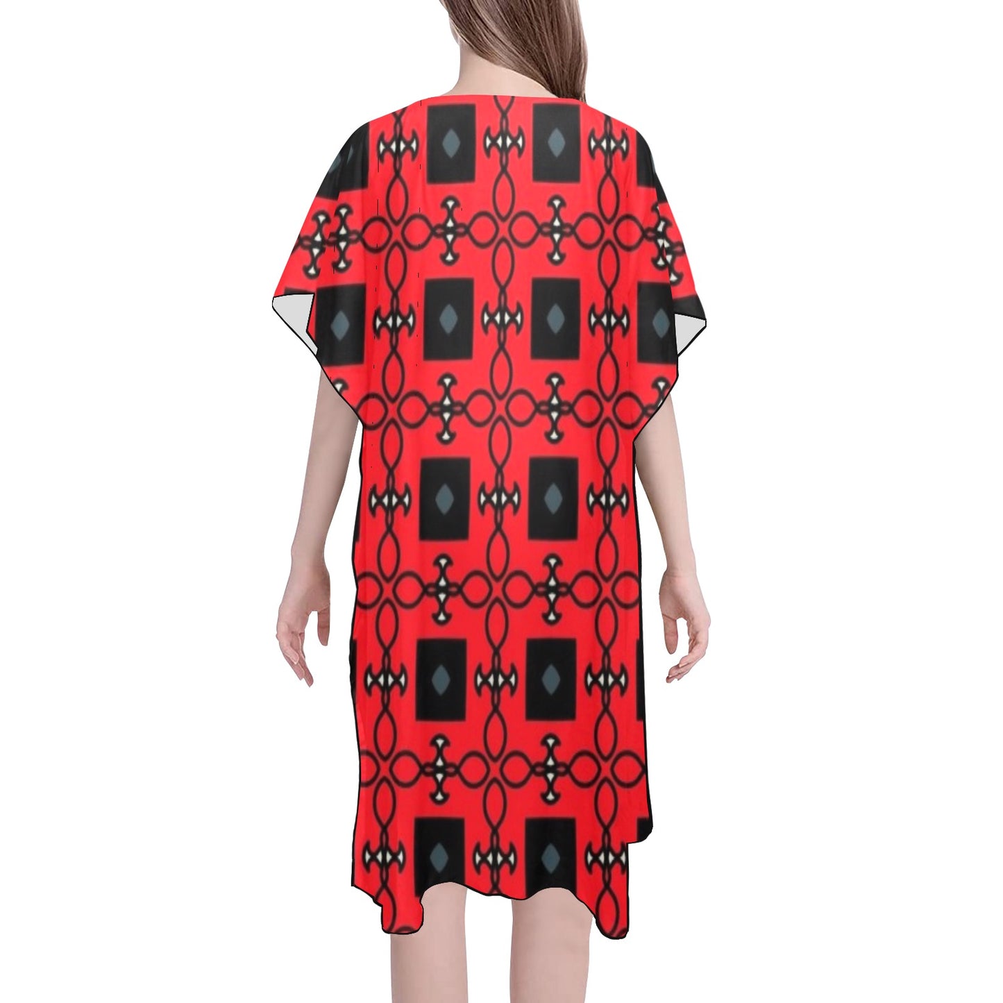 Black and Red Fashion Chiffon Cover Ups