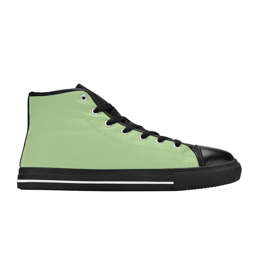 Mint Green Men's High Top Canvas Shoes