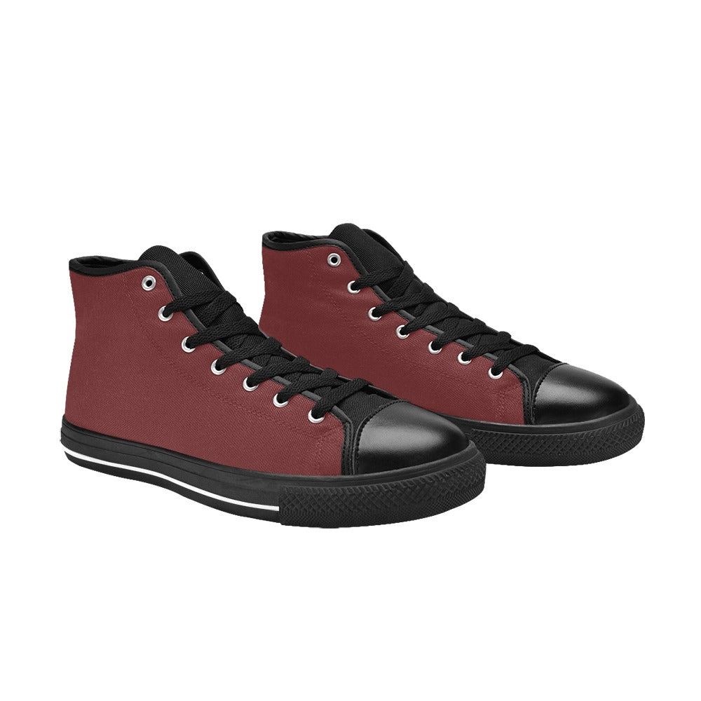 Burgundy Men's High Top Shoes