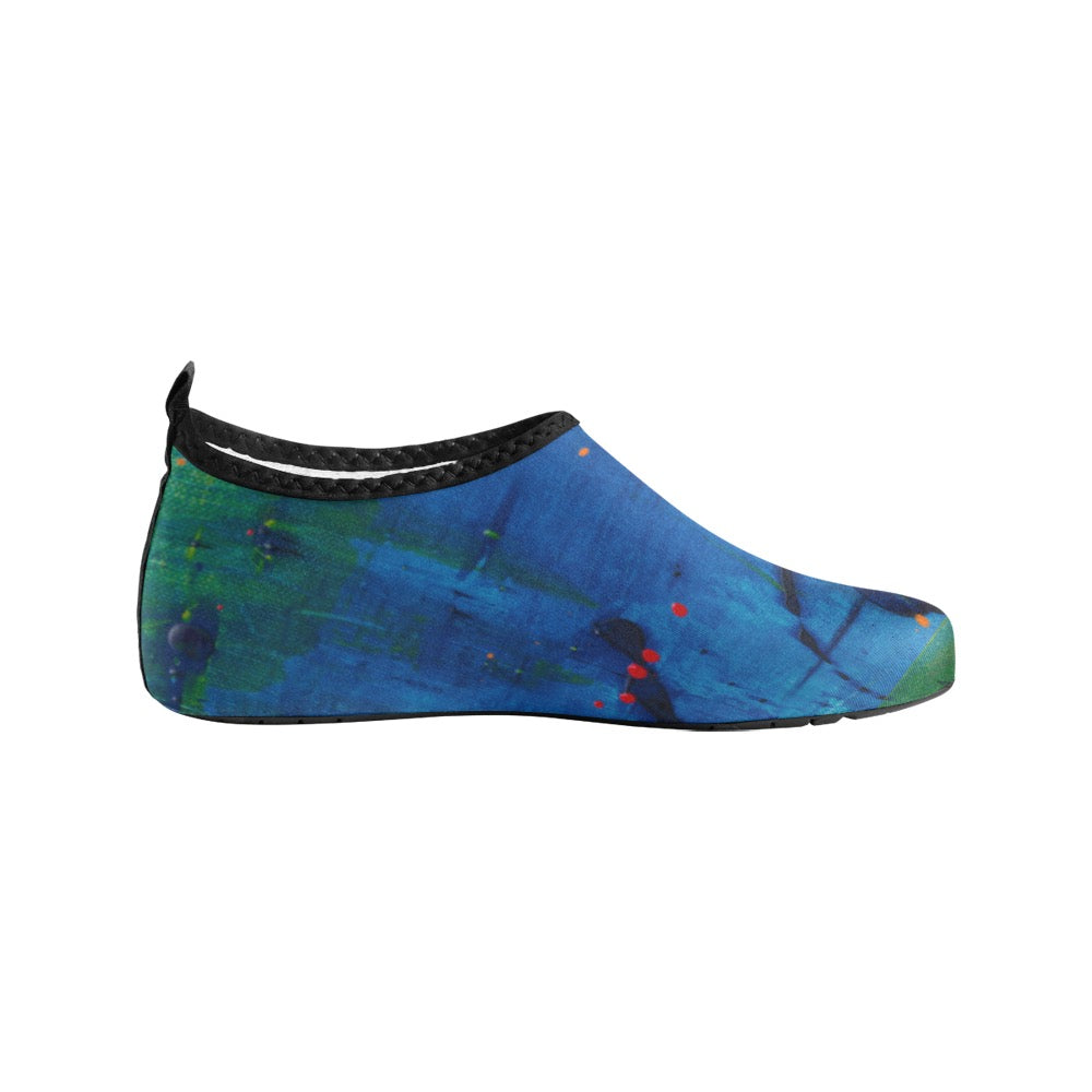 Blue Canvas Women's Slip-On Water Shoes