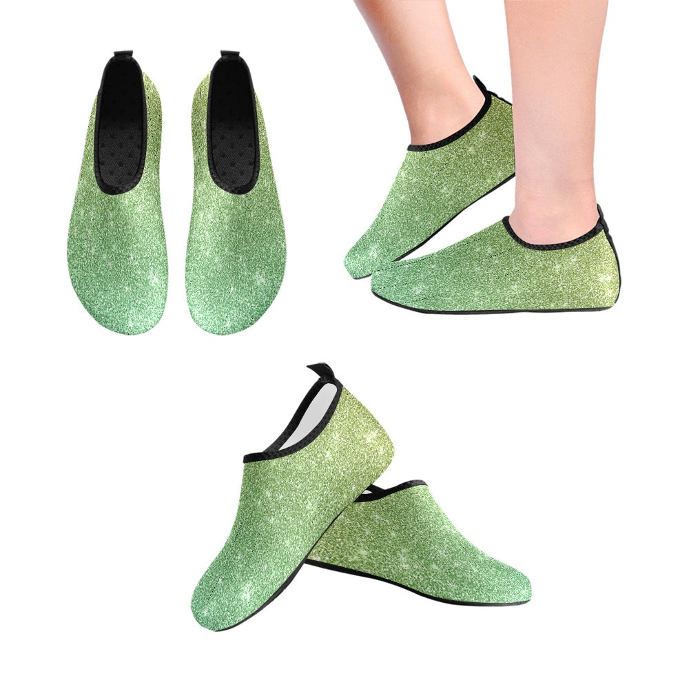 Green Apple Shimmer Kids' Slip-On Water Shoes