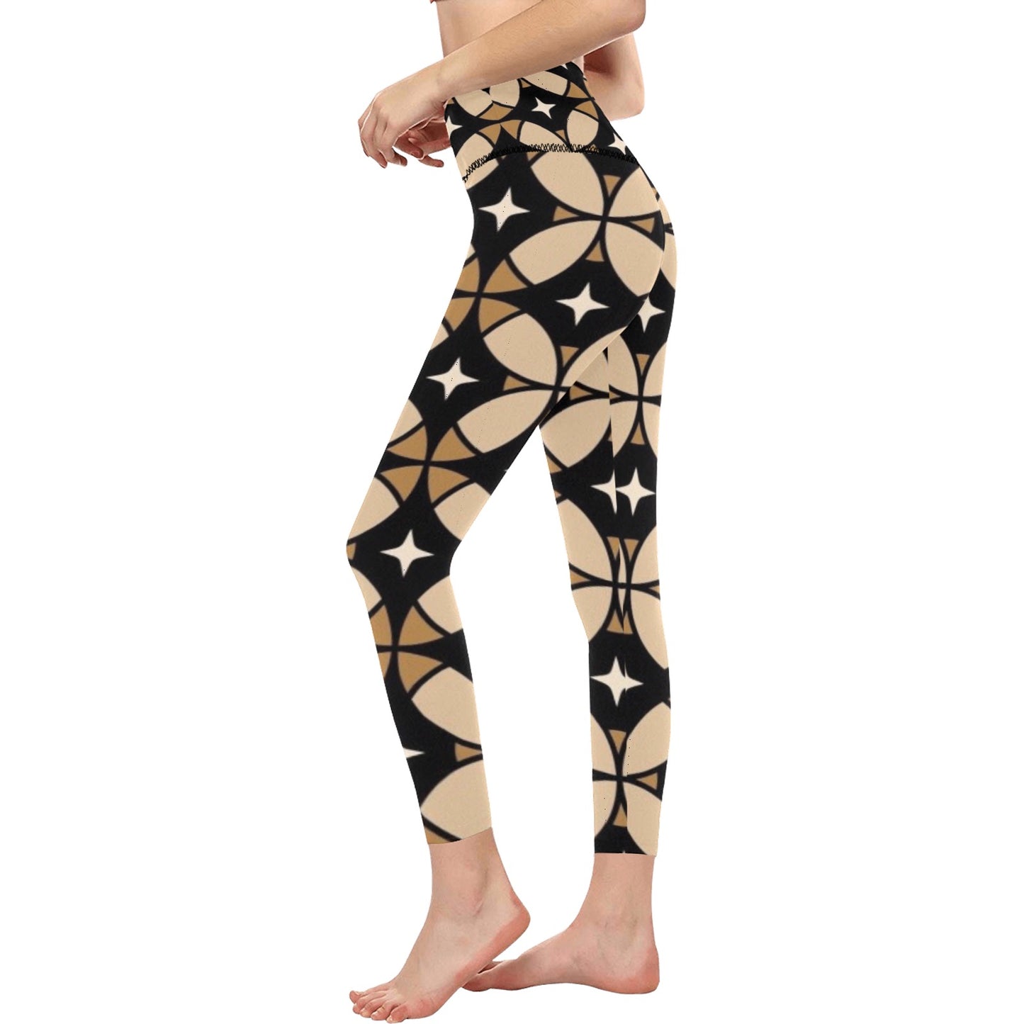 Black and Brown High-Waisted Leggings