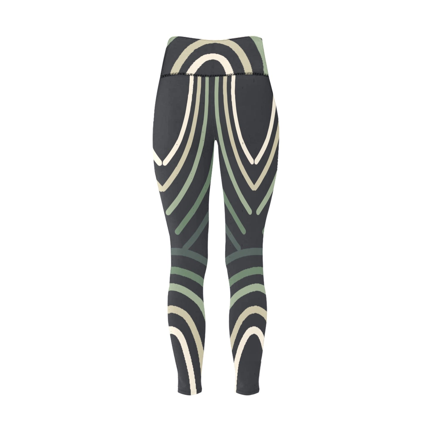 Green Lines High-Waisted Leggings