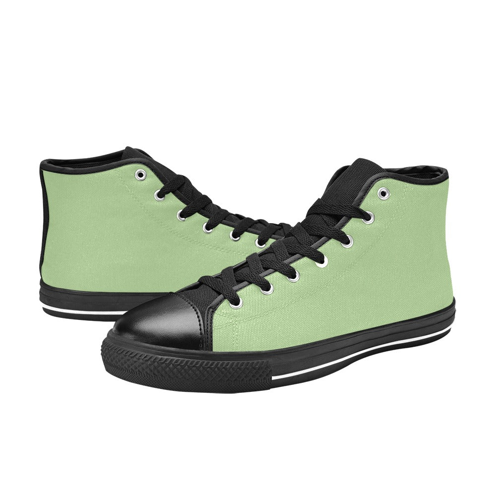 Mint Green Men's High Top Canvas Shoes