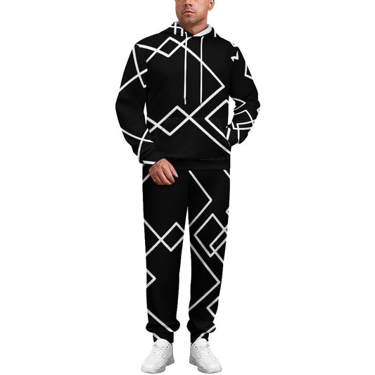 Black Squared Adult Hoodie Set