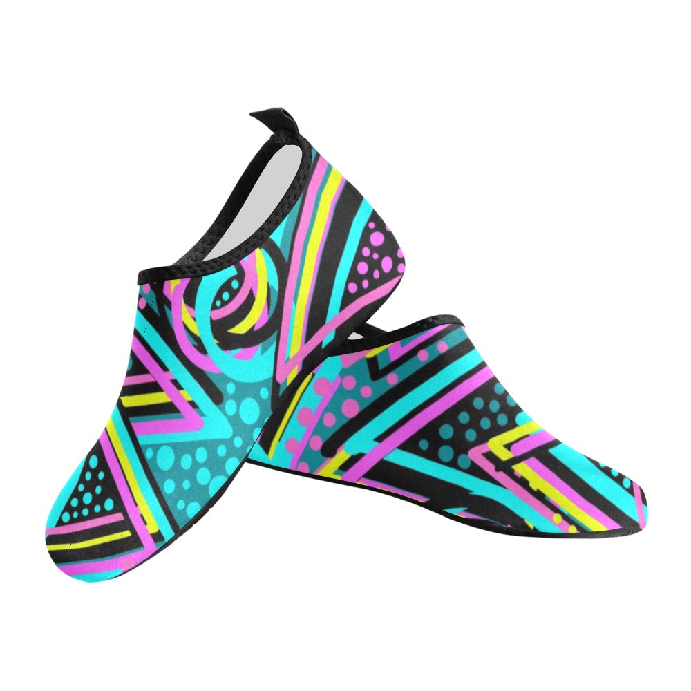 Colorful Abstract Geometric Kids' Slip-On Water Shoes