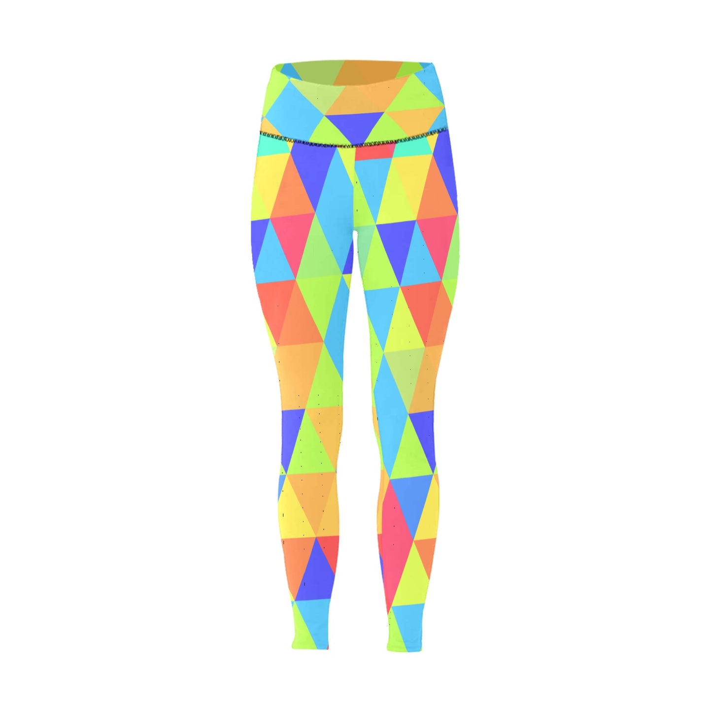 Neon Triangles High-Waisted Leggings